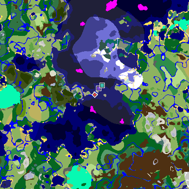 Map of Minecraft seed 1525176013274557451 around spawn
