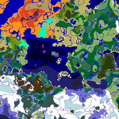 Map of Minecraft seed -5710063782862071897 around spawn