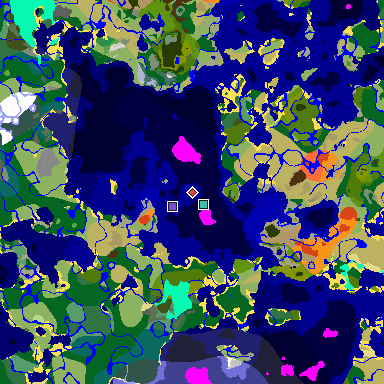Map of Minecraft seed -3161786321534401381 around spawn