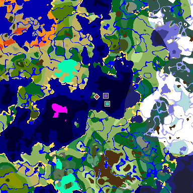 Map of Minecraft seed 2118463137819060201 around spawn