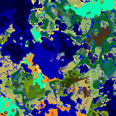 Map of Minecraft seed 2668716809815949367 around spawn