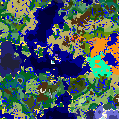 Map of Minecraft seed 1311762080221873196 around spawn