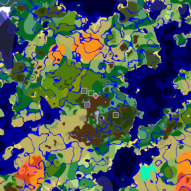 Map of Minecraft seed -1602310463048149604 around spawn