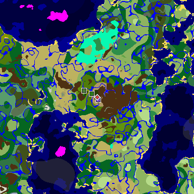 Map of Minecraft seed 7858845055249948543 around spawn