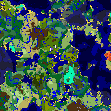 Predicted biome map of Java 1.18 seed -6000976263631519906 around estimated spawn