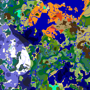 Map of Minecraft seed 7048071127760604533 around spawn