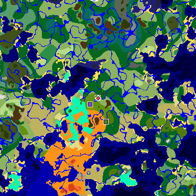 Map of Minecraft seed 3922630000607520401 around spawn