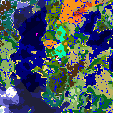 Map of Minecraft seed 8788381578181623732 around spawn