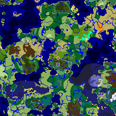 Predicted biome map of Java 1.18 seed -564939492879683299 around estimated spawn