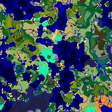 Predicted biome map of Java 1.18 seed 20811178651393468 around estimated spawn