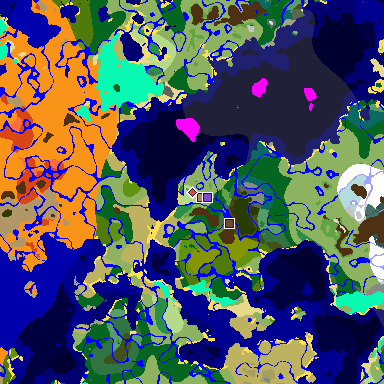 Map of Minecraft seed 5454591827127393201 around spawn