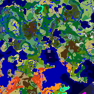 Map of Minecraft seed 7499314942449097100 around spawn