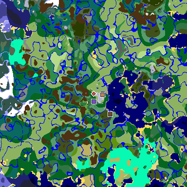 Map of Minecraft seed 8294814283239522301 around spawn