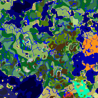 Map of Minecraft seed 993316007091819974 around spawn