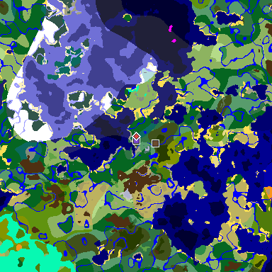 Map of Minecraft seed -817807894500999478 around spawn