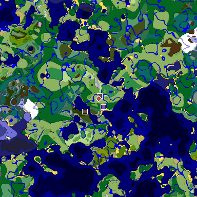 Predicted biome map of Java 1.18 seed 4598136645239721792 around estimated spawn