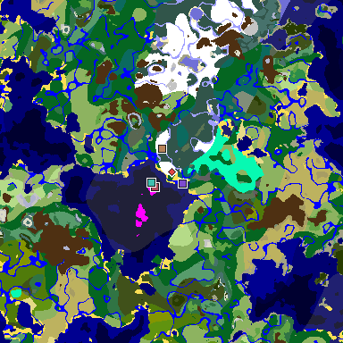 Map of Minecraft seed 3772966205057949035 around spawn