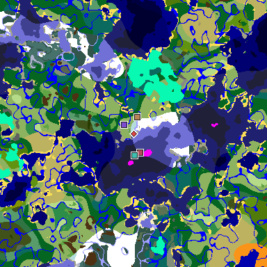 Map of Minecraft seed 4321844325037405268 around spawn