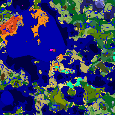 Predicted biome map of Java 1.18 seed 1921527876658717536 around estimated spawn