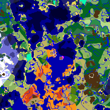 Map of Minecraft seed 487773743669724381 around spawn
