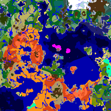 Map of Minecraft seed -2057722852102736743 around spawn