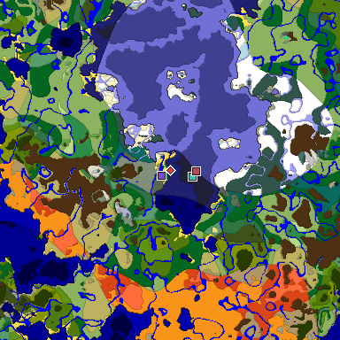 Predicted biome map of Java 1.18 seed -6172655815192309038 around estimated spawn