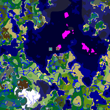 Map of Minecraft seed -4248675900350583608 around spawn
