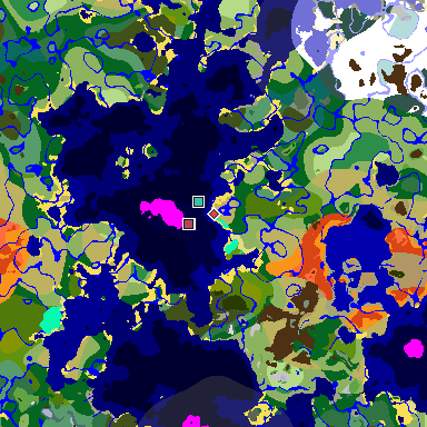 Map of Minecraft seed -7164171558925584093 around spawn
