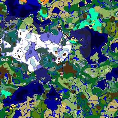 Predicted biome map of Java 1.18 seed 7804056185508315683 around estimated spawn