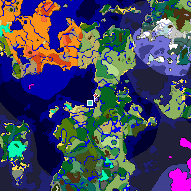 Predicted biome map of Java 1.18 seed -701524649968704114 around estimated spawn