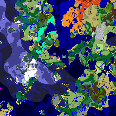 Predicted biome map of Java 1.18 seed 1094224422810641038 around estimated spawn