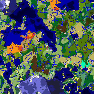 Predicted biome map of Java 1.18 seed -948462564105393580 around estimated spawn