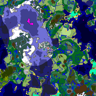 Predicted biome map of Java 1.18 seed 6114570588290348972 around estimated spawn