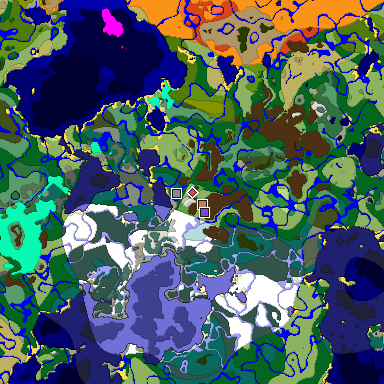 Predicted biome map of Java 1.18 seed -5797576623456171310 around estimated spawn