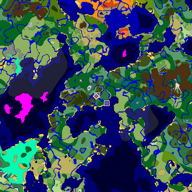 Predicted biome map of Java 1.18 seed 220538958737525000 around estimated spawn