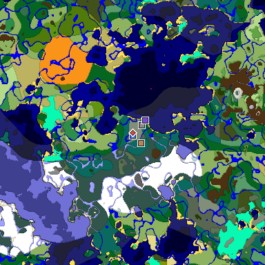 Predicted biome map of Java 1.18 seed 6533618580537166152 around estimated spawn