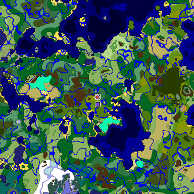 Predicted biome map of Java 1.18 seed -39774248431412907 around estimated spawn