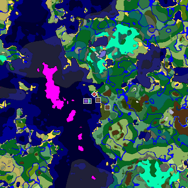 Predicted biome map of Java 1.18 seed -2809486762216096585 around estimated spawn