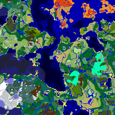 Map of Minecraft seed -4128120491003005968 around spawn