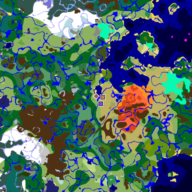 Map of Minecraft seed -7143921187984396037 around spawn