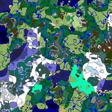 Predicted biome map of Java 1.18 seed 930891993052000903 around estimated spawn