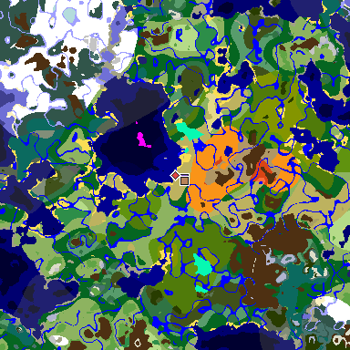 Map of Minecraft seed -8552554993916468249 around spawn