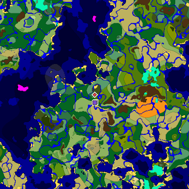 Predicted biome map of Java 1.18 seed 6305190591845977548 around estimated spawn