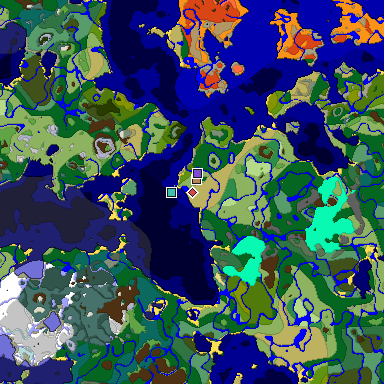 Predicted biome map of Java 1.18 seed -4128120491003005968 around estimated spawn