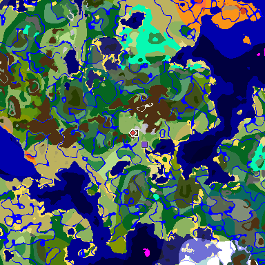 Map of Minecraft seed 9088651188285772226 around spawn