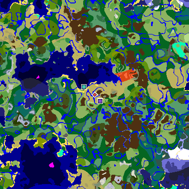 Map of Minecraft seed 4449381332236923551 around spawn