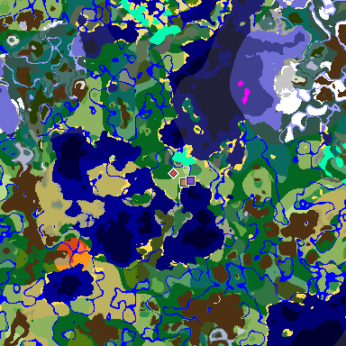 Map of Minecraft seed -2363430402389025112 around spawn