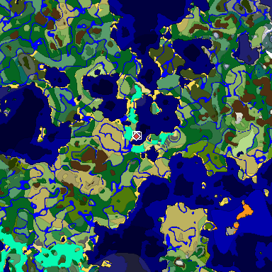 Predicted biome map of Java 1.18 seed -2715530977897142104 around estimated spawn