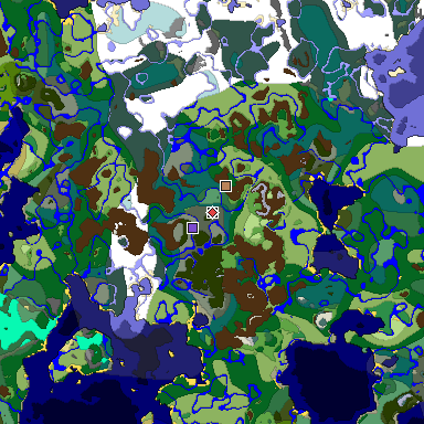 Predicted biome map of Java 1.18 seed -786216809336156891 around estimated spawn