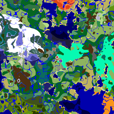 Map of Minecraft seed 7806773410425026096 around spawn